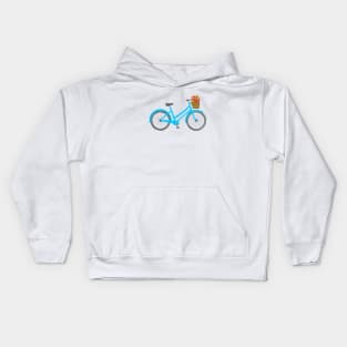 Bicycle with Flower Basket Kids Hoodie